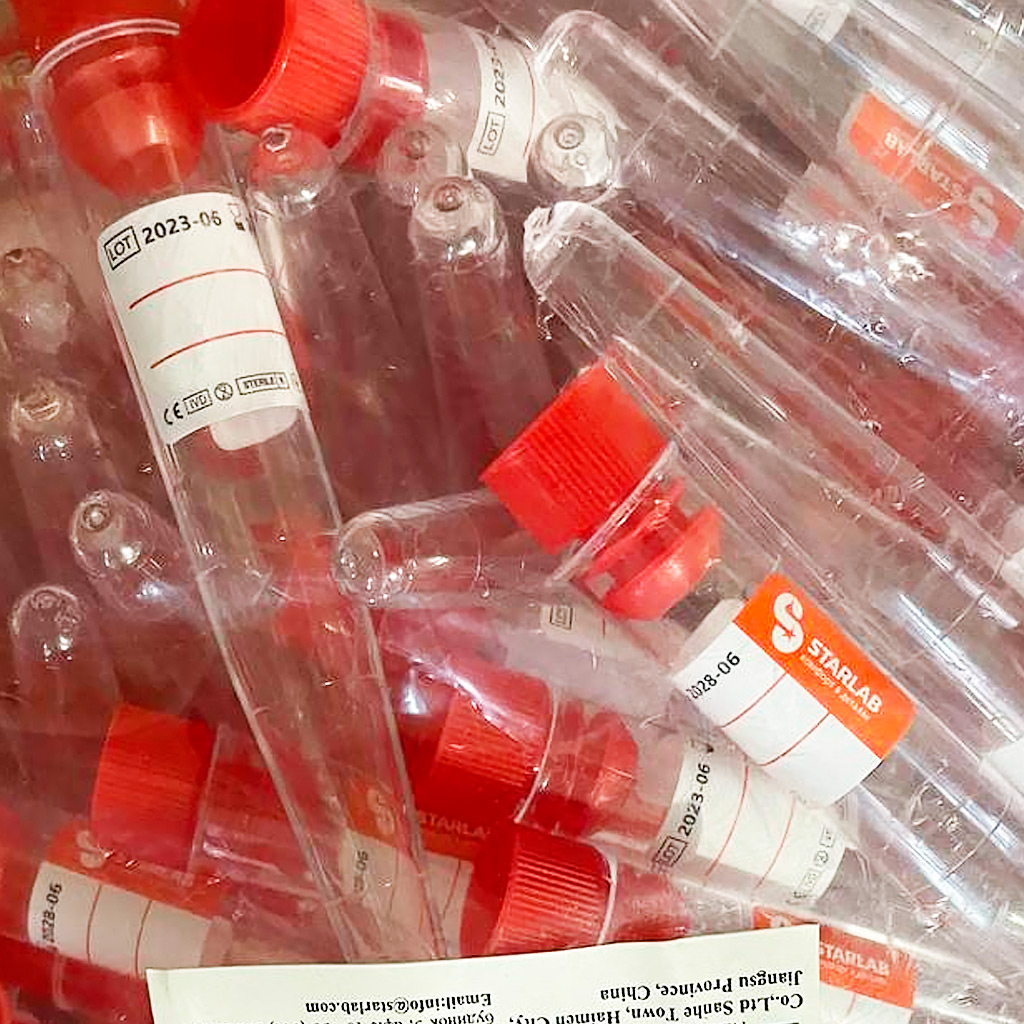 Пробірка конічна CNWTC, 10 мл, 16х100 мм, ПС, пробка, стерильна, TYD13L